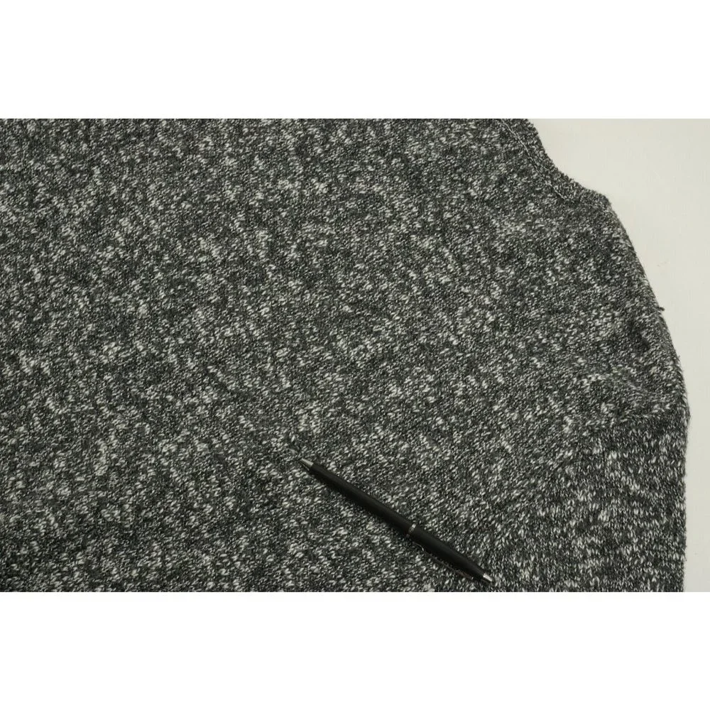 Calibrate Men's Large Gray White Wool Cotton Knit Melange‎ Slub Crewneck Sweater